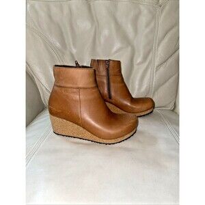 Birkenstock Brown Leather Wedge Ankle Boots